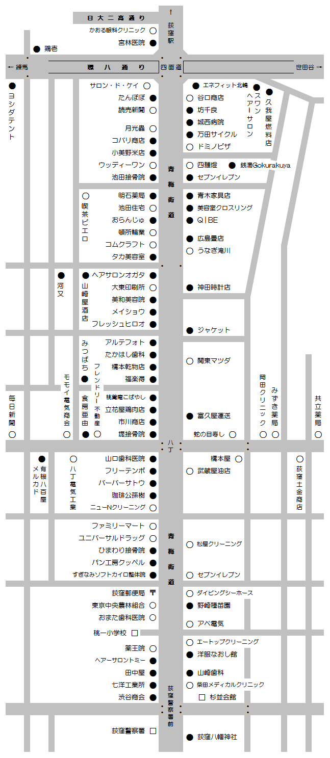 八丁通り商手街マップ